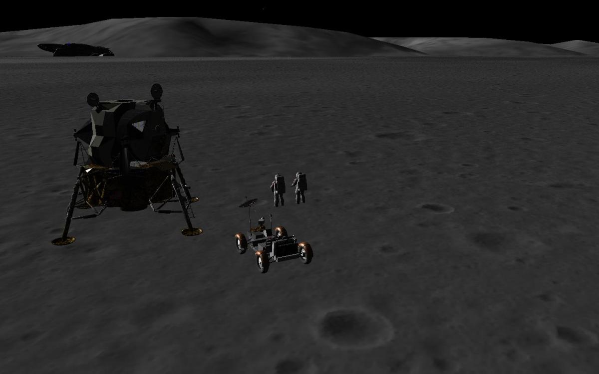 2) Commander and pilot stare in awe at the artifact in the distance
