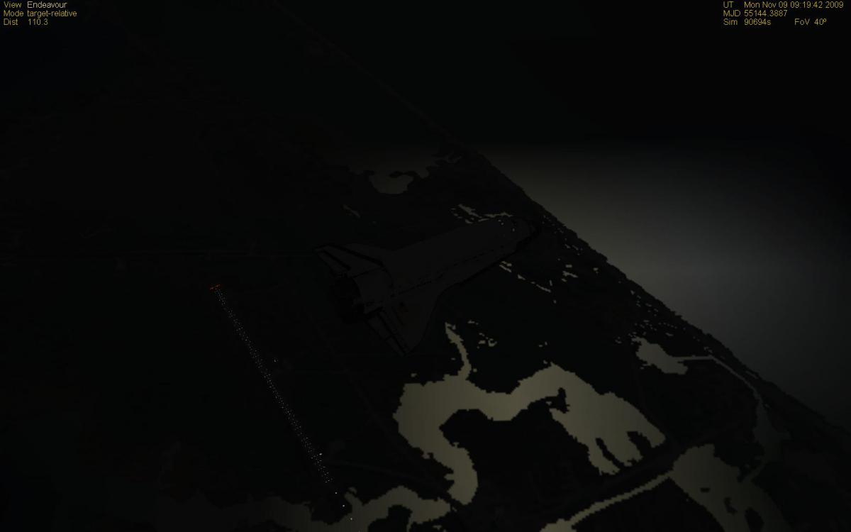 22 overflighing KSC