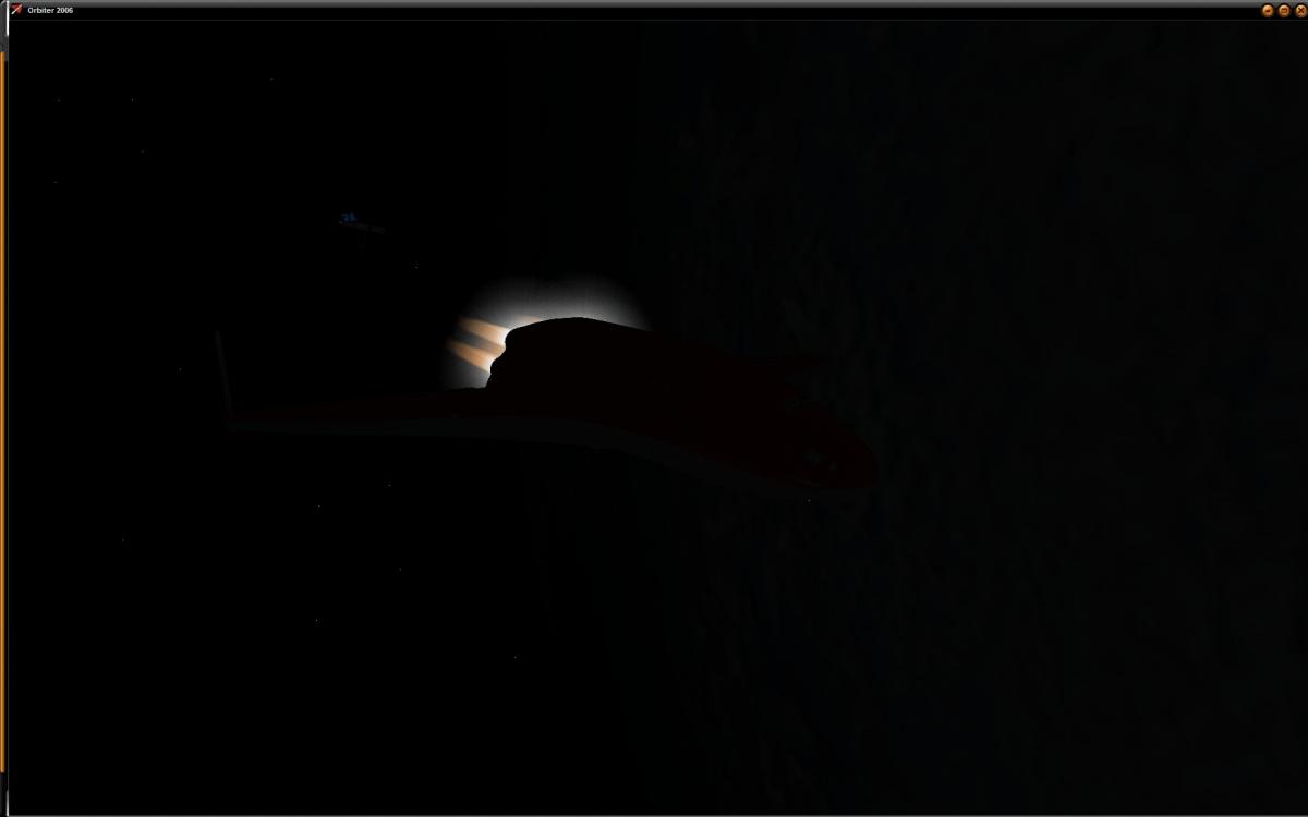 After moving a safe distance away, plane change burn to align with Wideawake International.