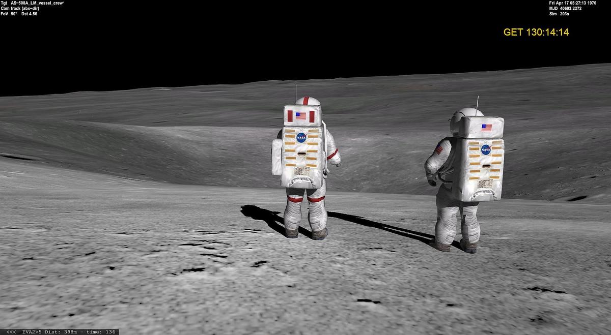 Apollo 13 Nominal AMSO/Orbiter 2016 Lovell & Haise at Cone Crater Rim