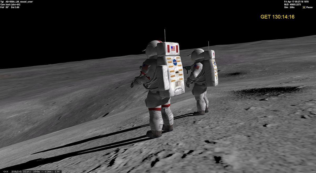 Apollo 13 Nominal AMSO/Orbiter 2016 Lovell & Haise at Cone Crater Rim