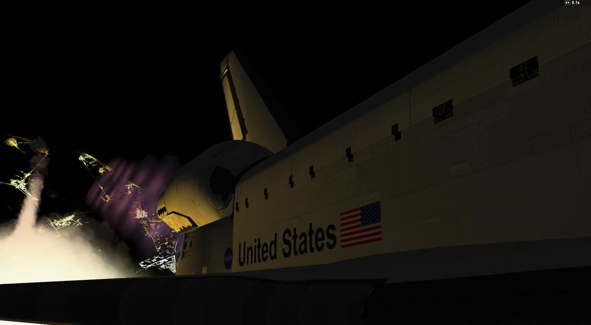 Approaching MaxQ, KSC in the backgorund