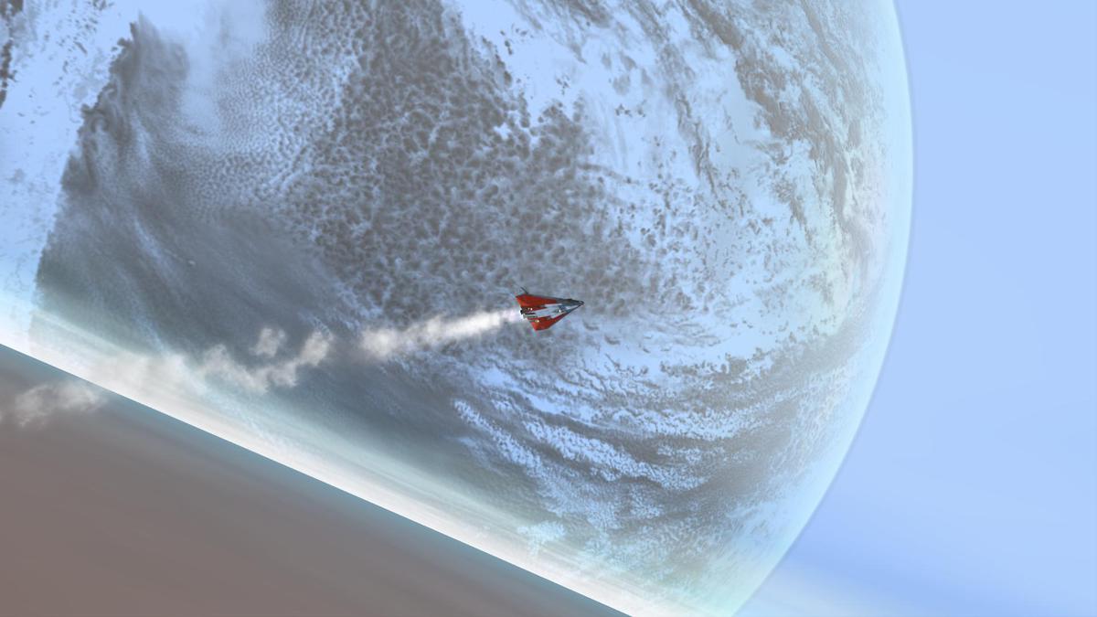 As seen from "twin-australia" during a attempt to orbit.