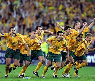 Australian Soccer team, the Socceroos win there match that took them into there 2nd ever world cup in Germany, match went into shootouts.