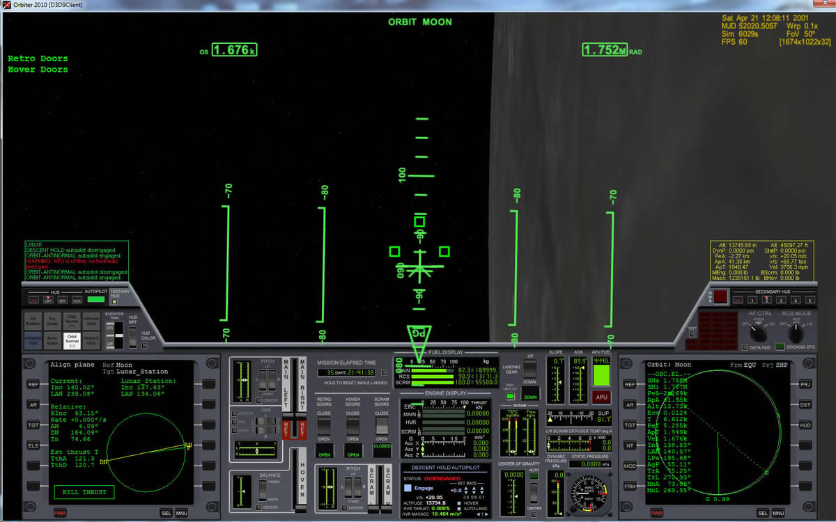 Beginning of alignment burn 1
