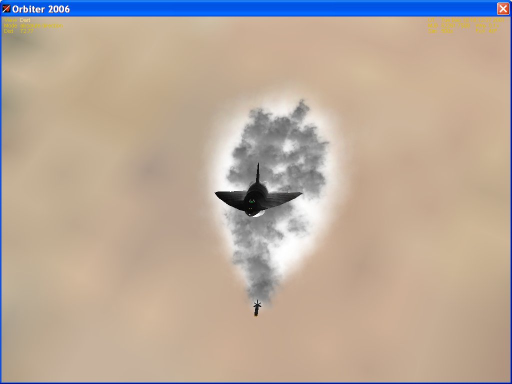 Black Dart with ASAT missile, after first stage ignition