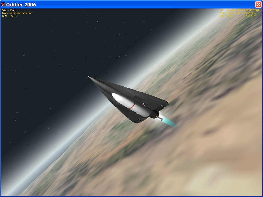 Black Dart with ASAT, right after releasing the ASAT.