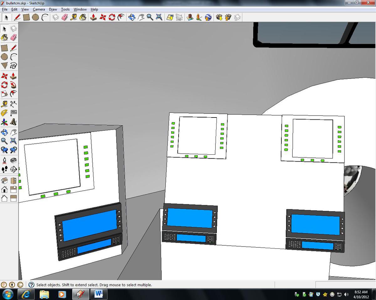 Bullet CM. Now with MFD friendly panels! Viewed from pilot's seat.