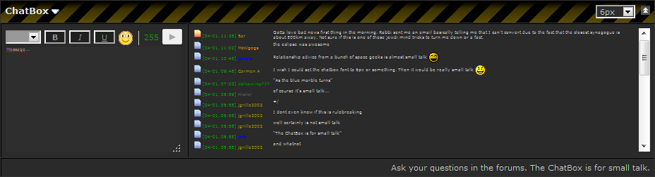 ChatBox with 6px font