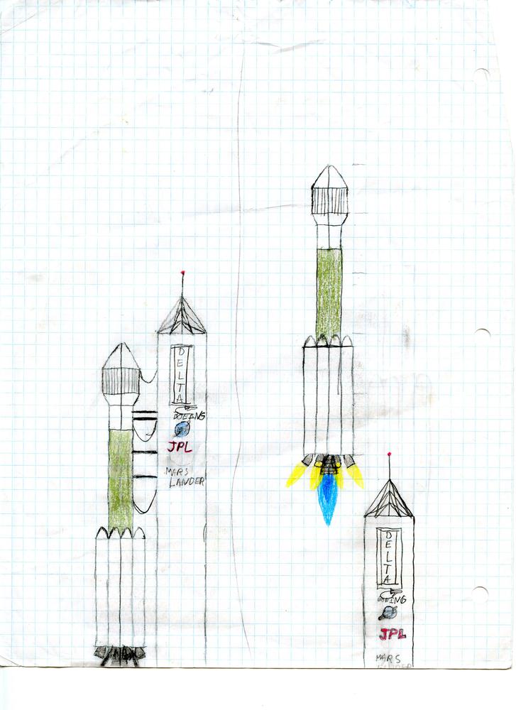 Delta II inspired LV, carrying a Mars lander.
