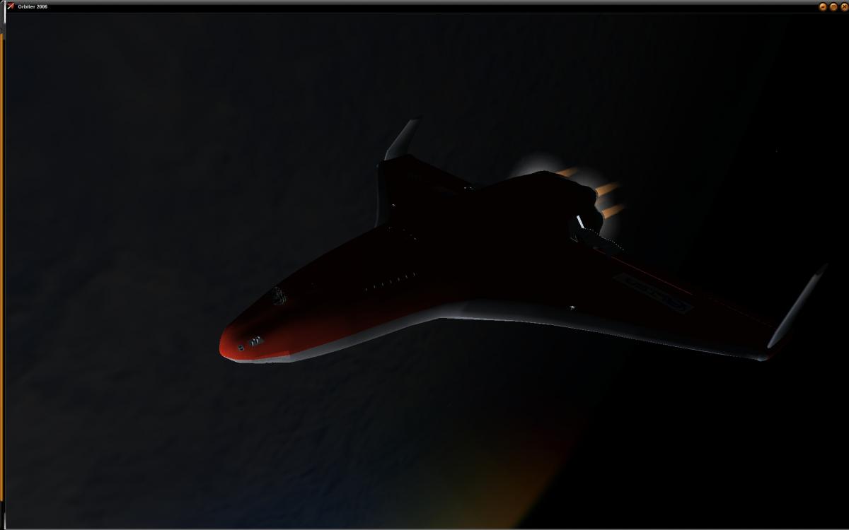 Deorbit burn in progress.