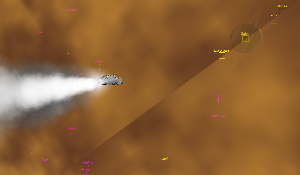 DGIV launch on Titan with Saturn in the zenit