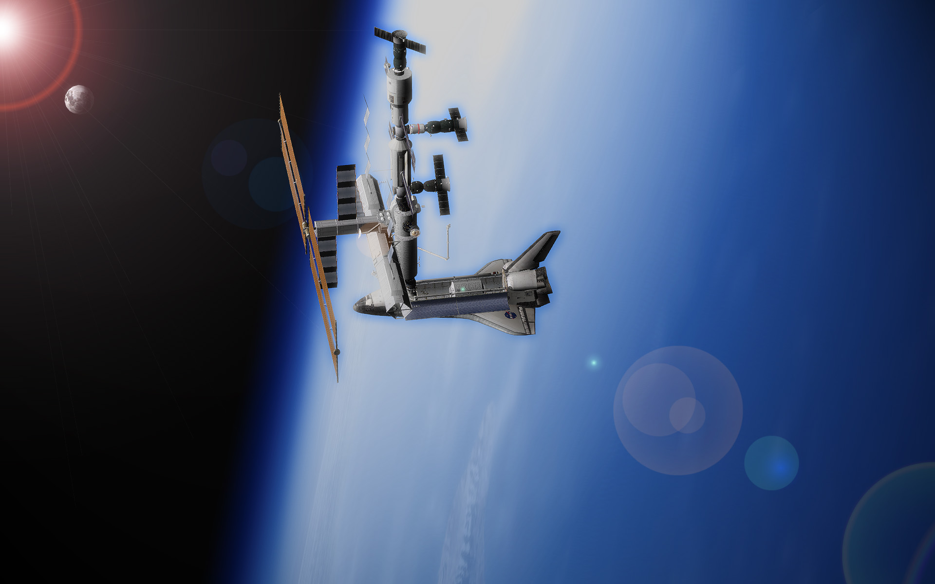 Discovery at ISS Moon gazing