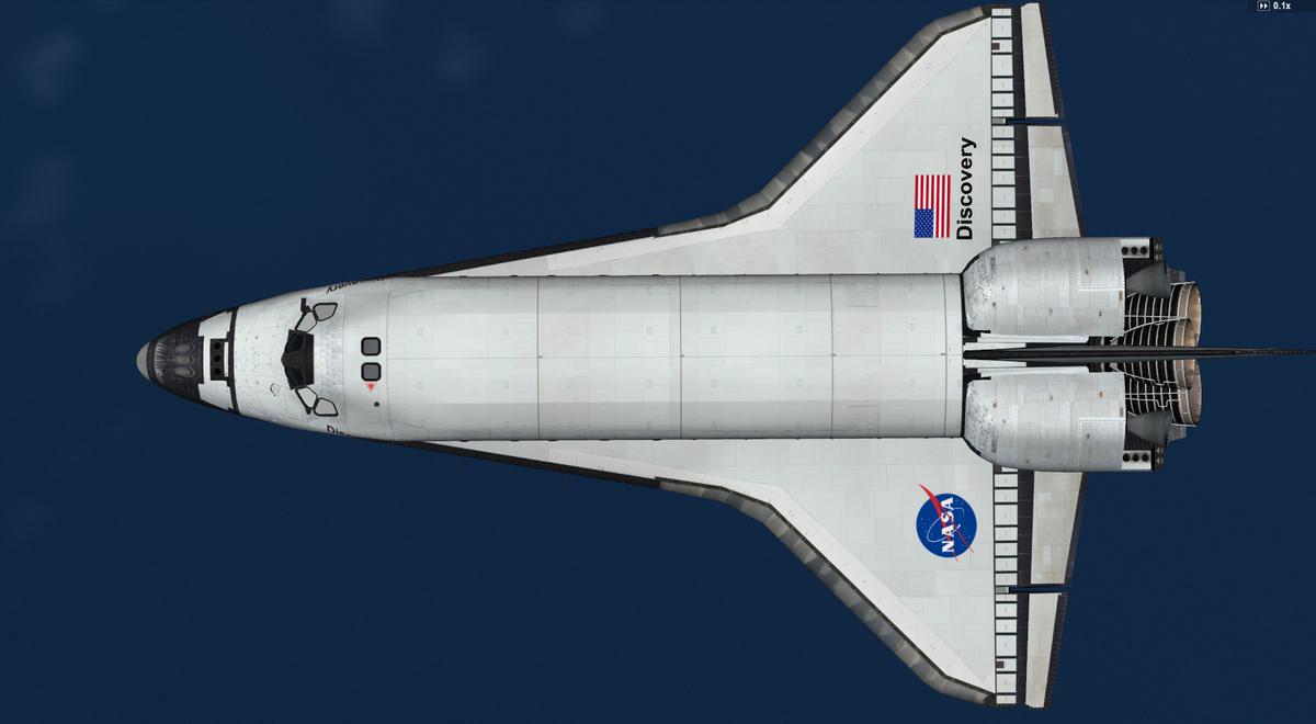 Discovery "sailing" over the Atlantic Ocean 350 Km above MSL