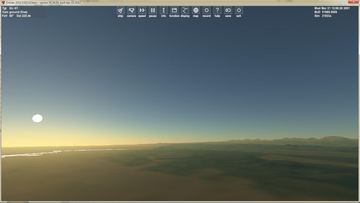 E. Bruneton's atmosphere in D3D11Client - evening