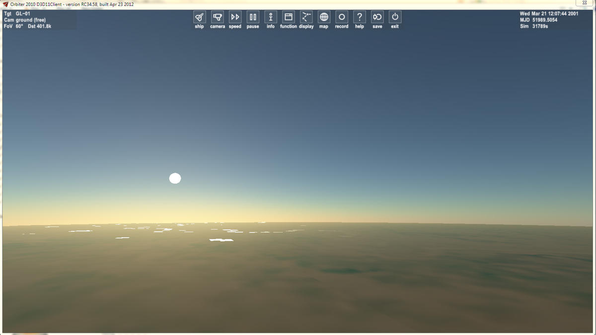E. Bruneton's atmosphere in D3D11Client - evening