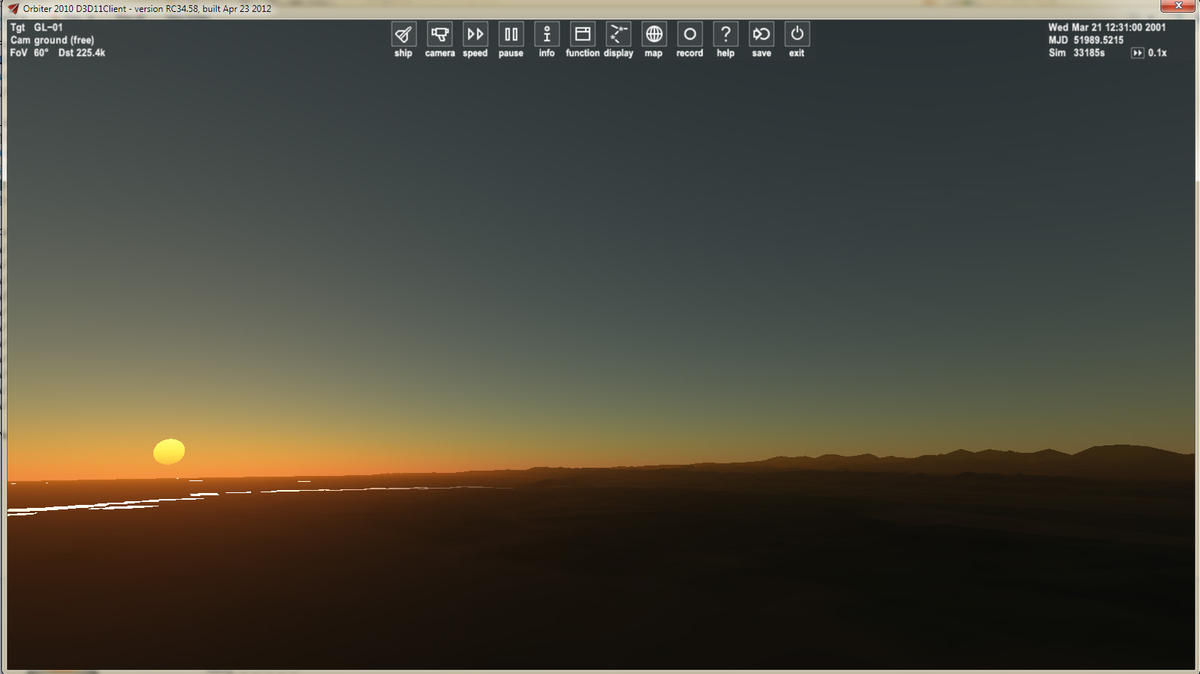 E. Bruneton's atmosphere in D3D11Client - twilight