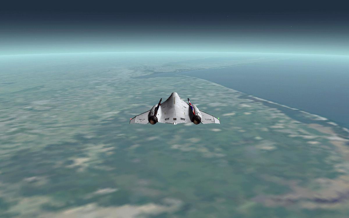 Engines off, scrams closed, gliding towards the Big Apple.