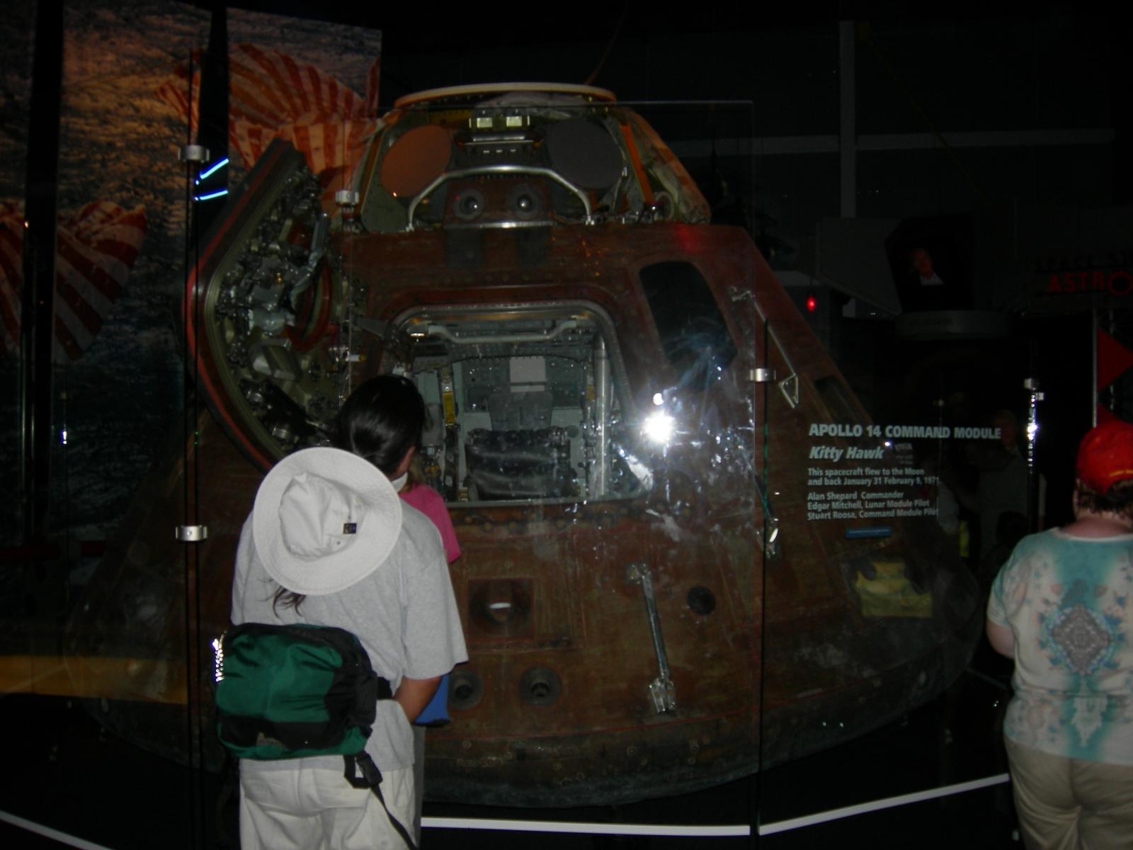 Exterior view of the Apollo 14 Command Module "Kitty Hawk"