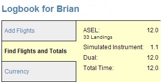 Flight Totals as of August 12, 2014