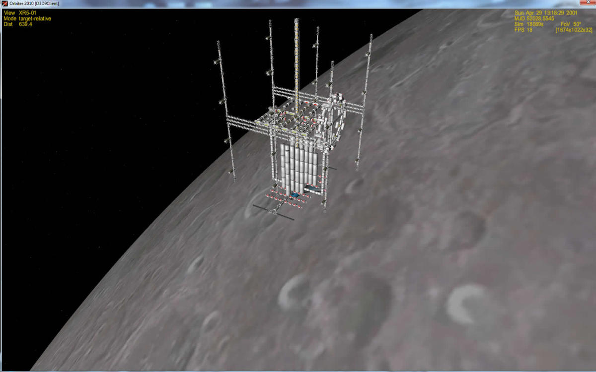 Front lit view of the Lunar Station during Mission 140