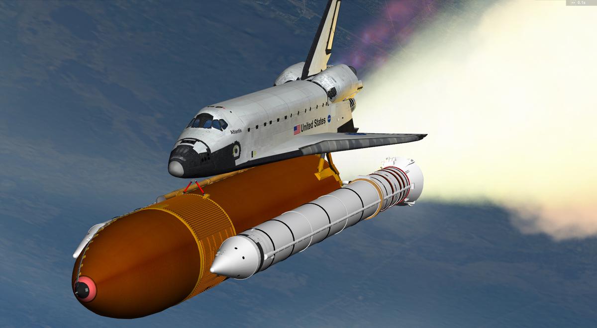 Full POWER! Atlantis during 1st stage ascent