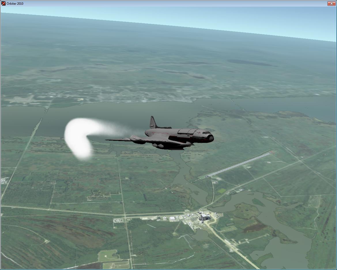 G42 with oxidizer droptanks on departure from KSC
