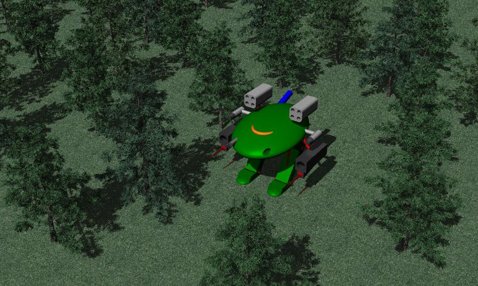 Got bored and stuck my mech in a forest. Was thinking of making a battlefield with more different mechs.