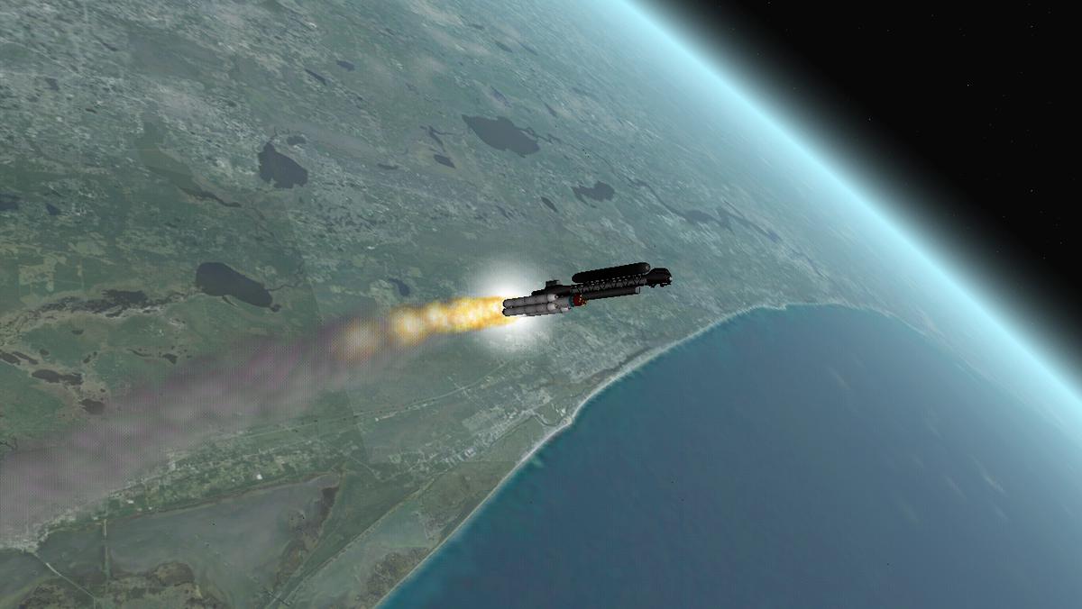 Gravity turn at ~20-30 km