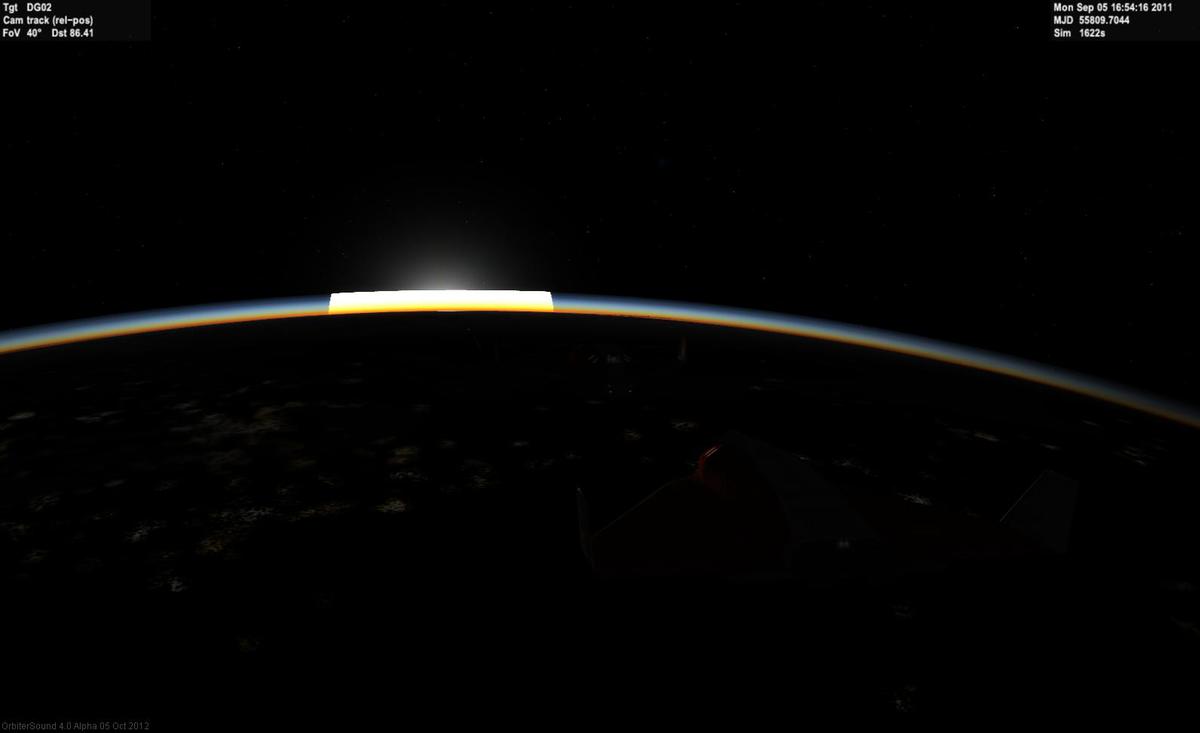 Hard line of the sun while it passes though the atmosphere