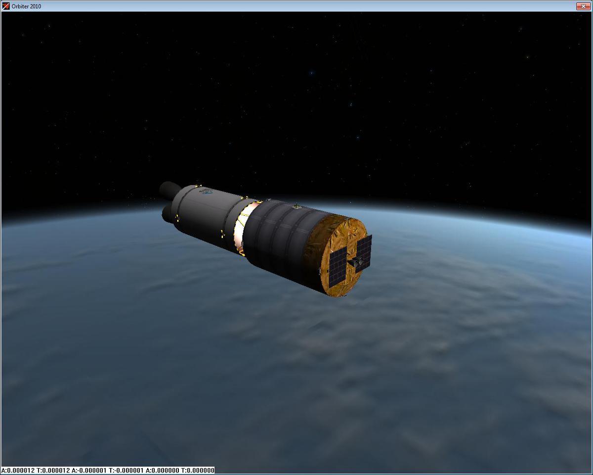 HE6 14.2 tons, coasting towards second burn.