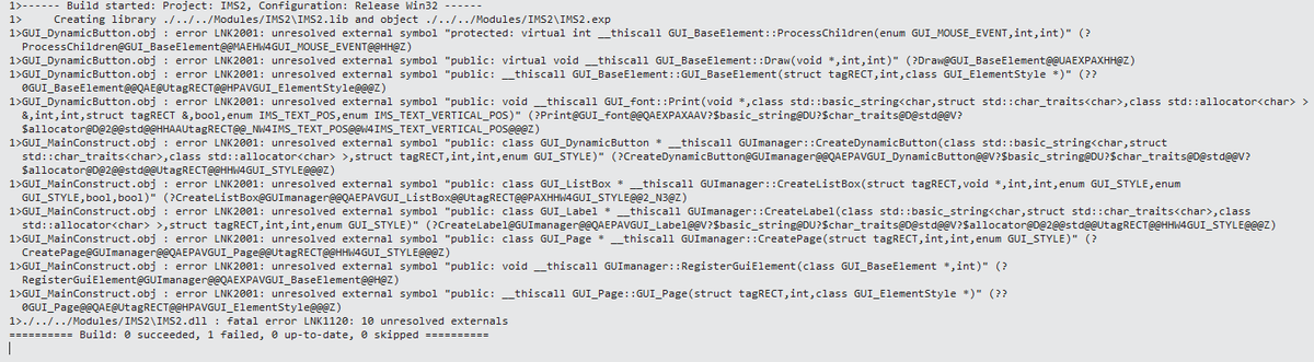 ims2 develop build errors