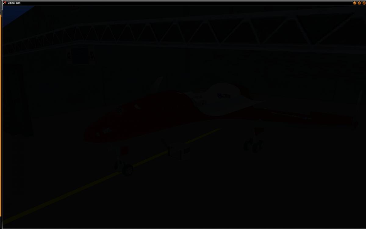 In the hanger bay, crew preparing to exit the vehicle.  Mission success!