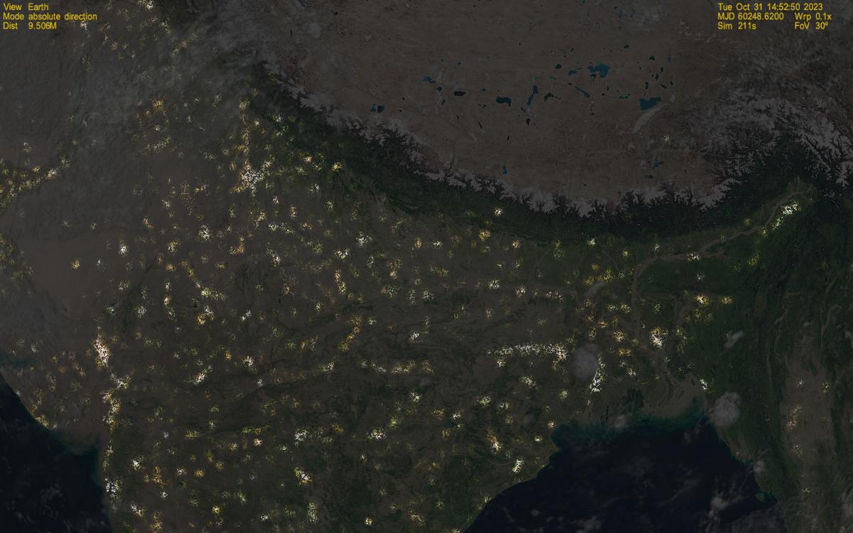 India at night