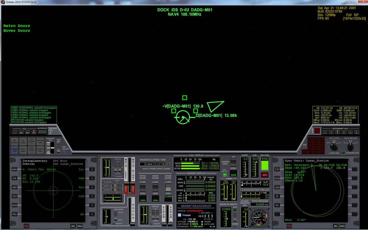 Just before orbit match burn
