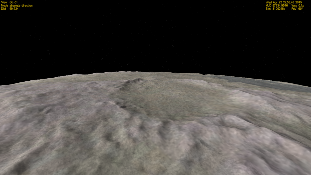 large crater on Loma