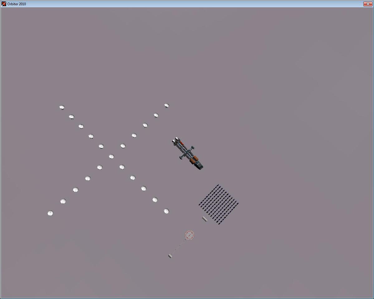 Larson Base with Shuttle-A on final vertical approach.