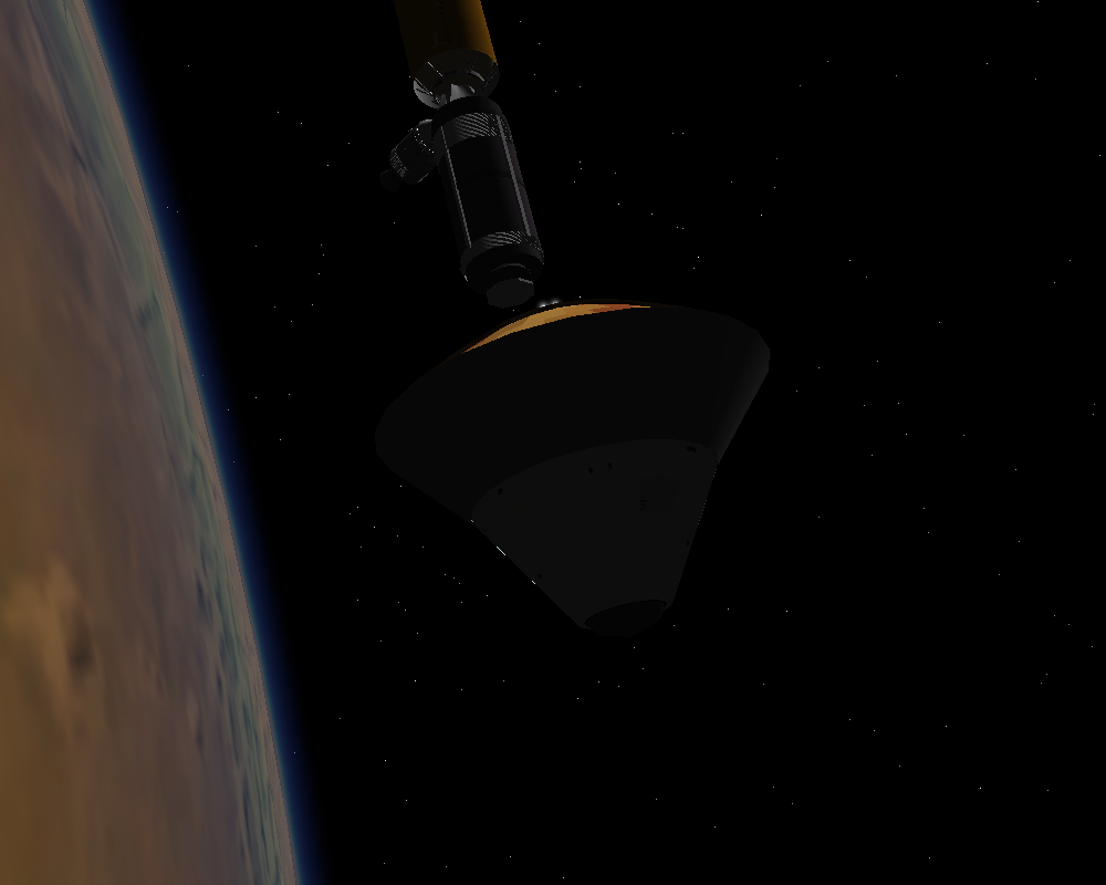leaving the mothership in Mars orbit