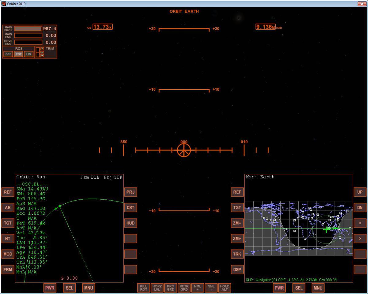 Lost in space. Navigator is now headed into the dark void at more than solar escape velocity. Farewell!