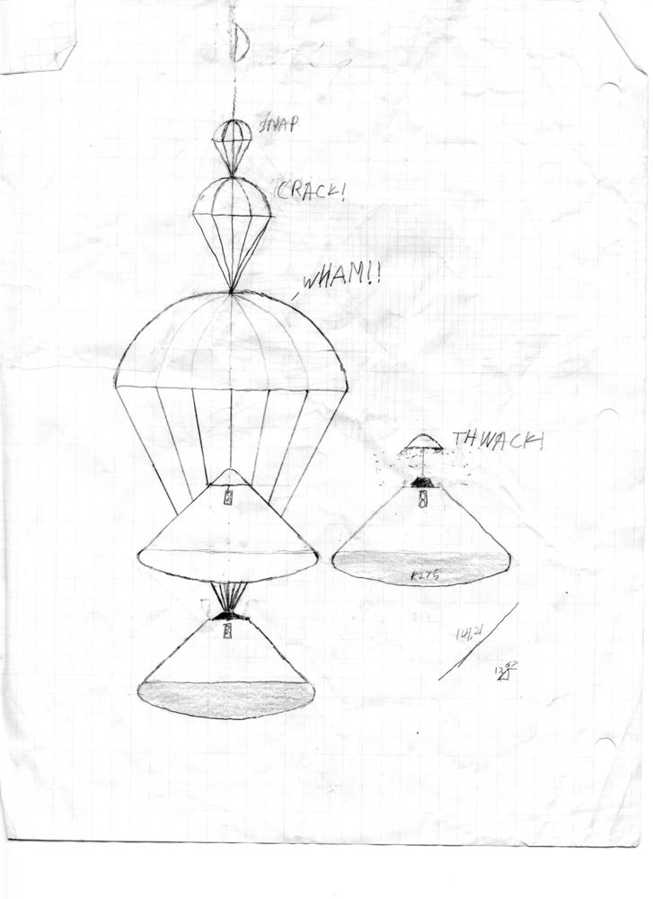 Mars lander parachute deployment.