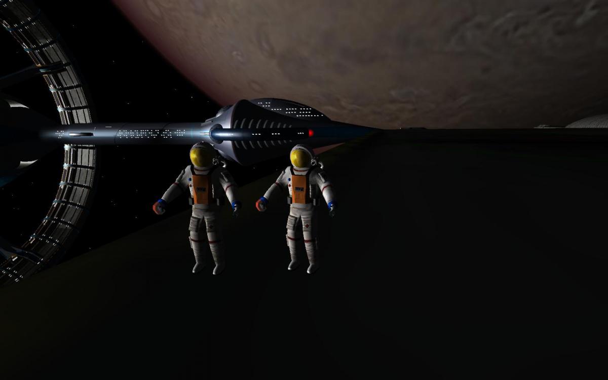 Mars Mike Gant and son Bob at Jovian Paradise after clearing Radiance of the Stars for return to earth