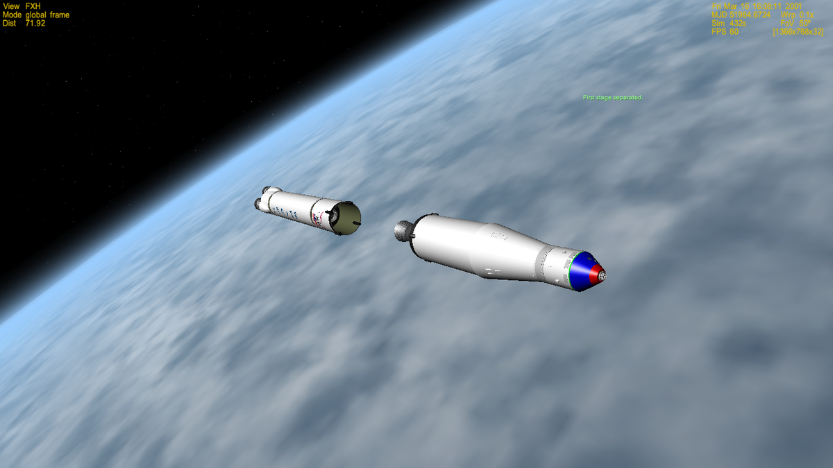 Mission 20130203:

Second stage sep.