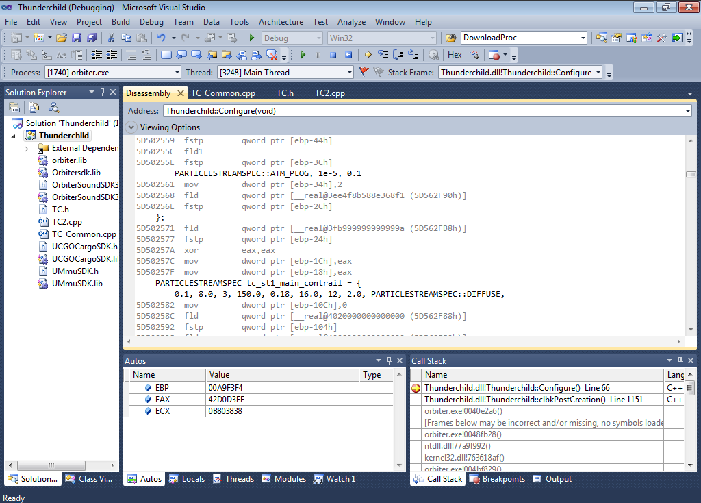 Much happy debugging. Thunderchild does work... kinda...
