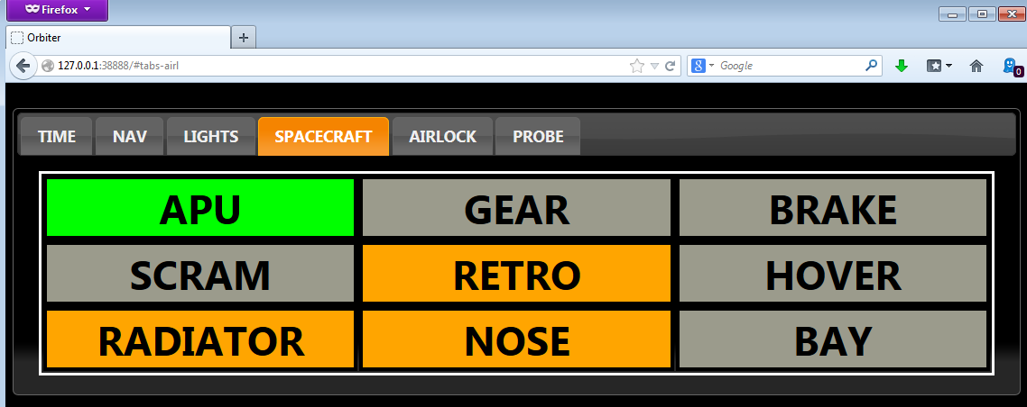 Orb::Connect Web Edition tabbed interface