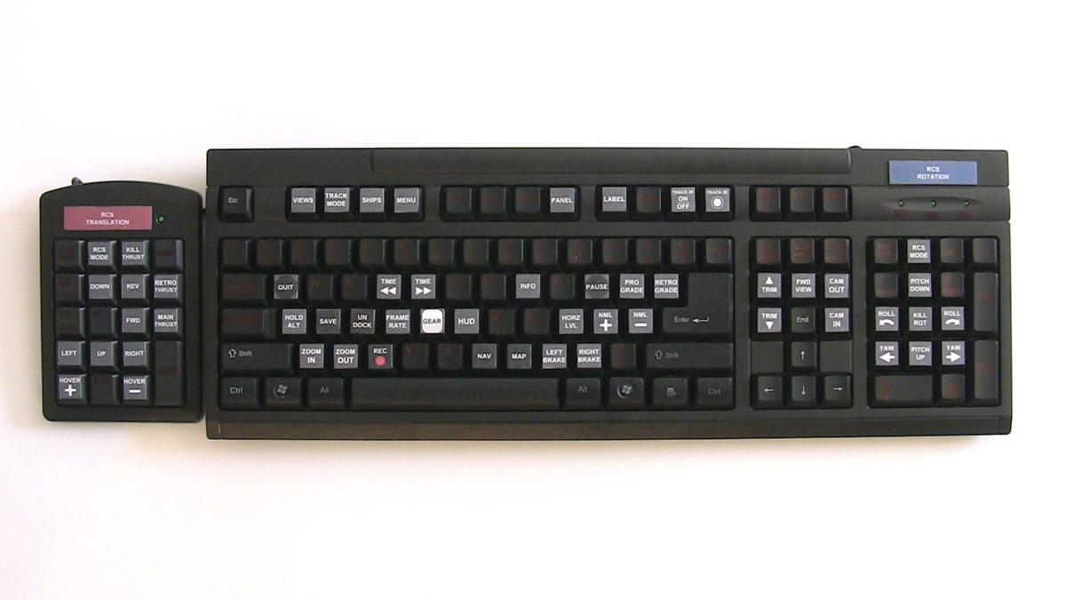 Orbiter Keyboard Mod prototype. Default key assignments.
