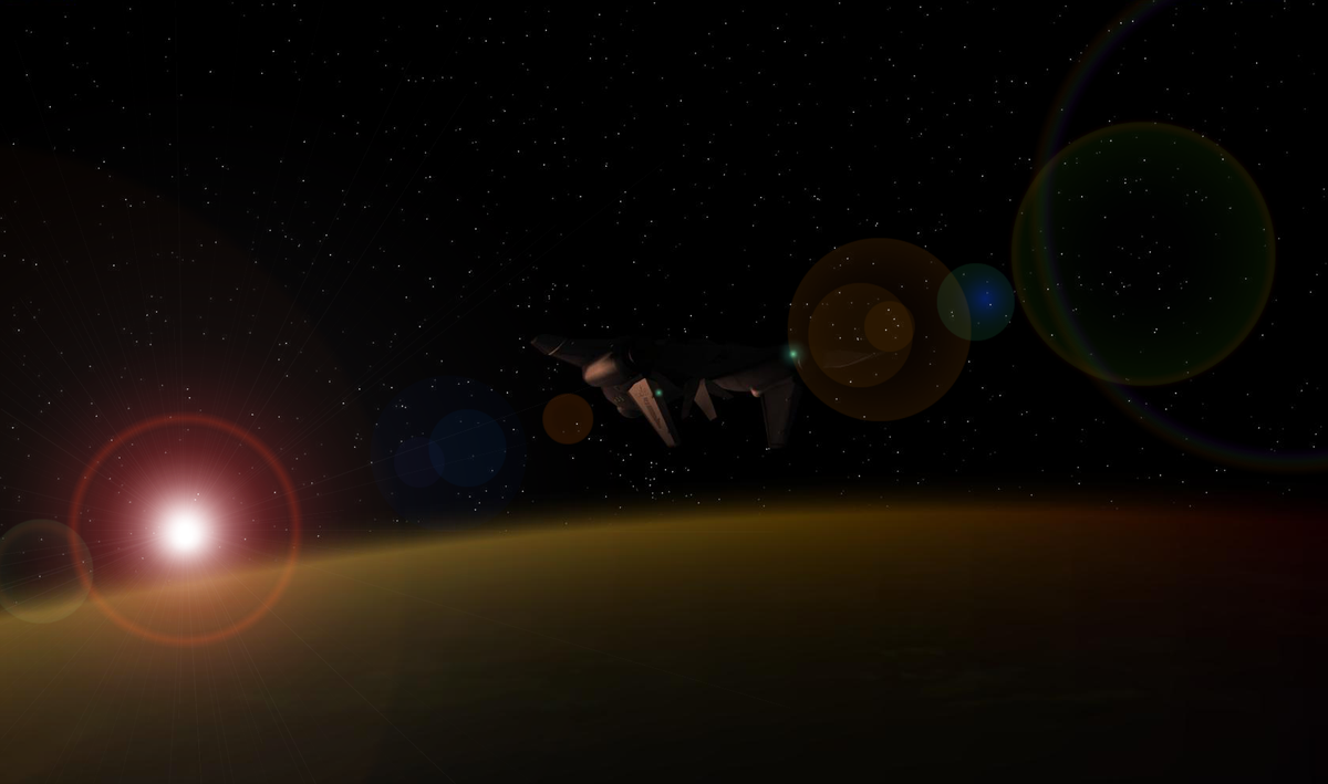 orbiter2006 XR2 at sun set with Lensflare