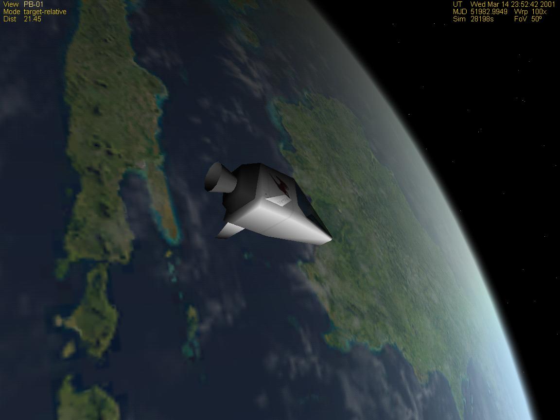 PB in orbit above the Carribean (? spelling)
