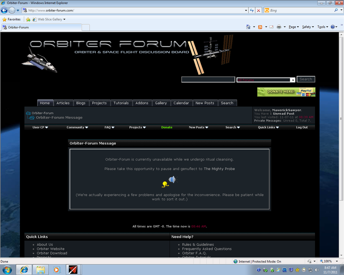 Please Hail Probe while you wait...