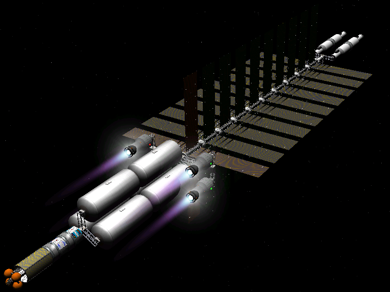 Robotic cargo ship suitable for an expedition to jupiter.