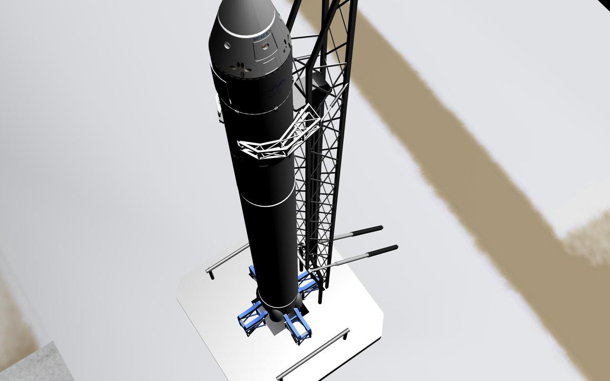 rocket with four holders and  frame.